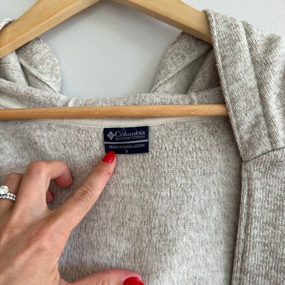 Columbia Reel Cozy Hooded Open Cardigan Sweatshirt Heathered Cream S - Picture 6 of 11